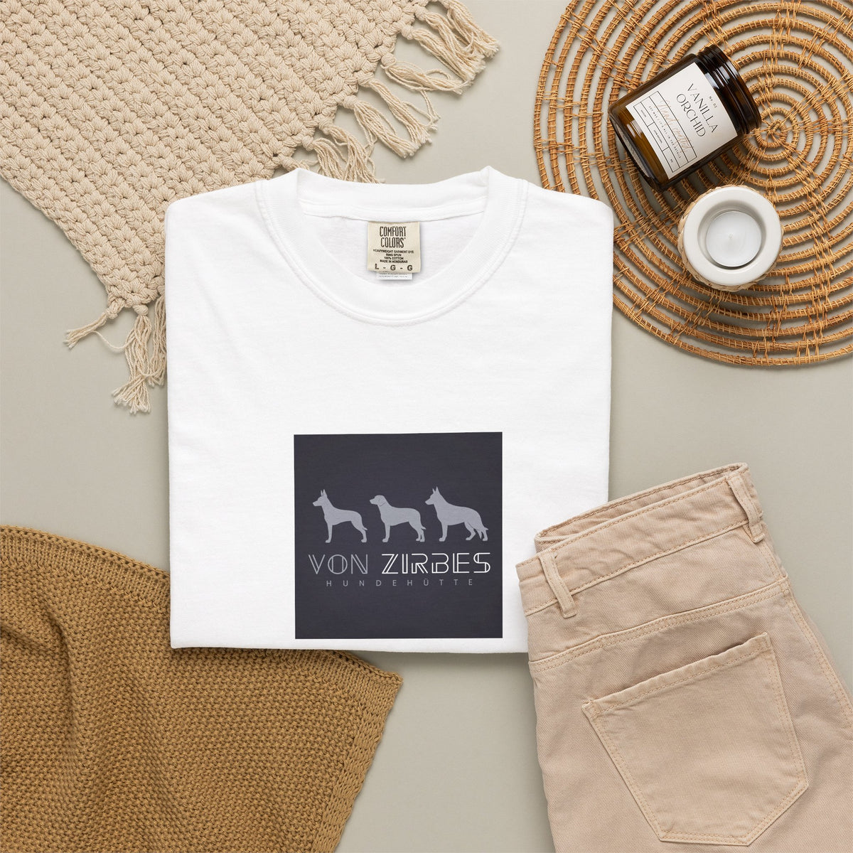 T-Shirt — Von Zirbes Logo Front & “Dogs with purpose.” Back