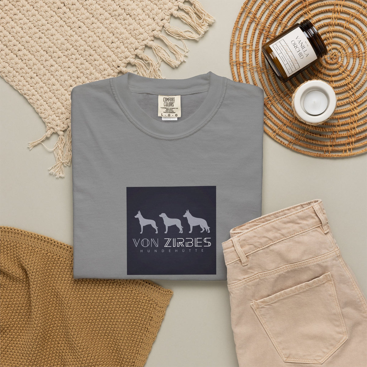 T-Shirt — Von Zirbes Logo Front & “Dogs with purpose.” Back